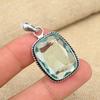 Green Amethyst Gemstone 925 Solid Sterling Silver Handmade Pendant Women Jewelry