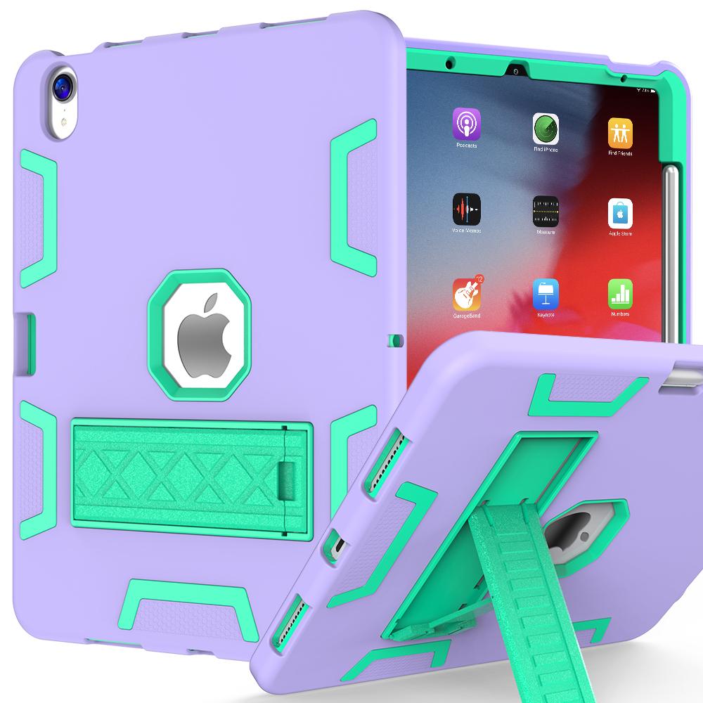 For iPad (2025)/iPad 10.9 (2022) Case Silicone + PC Kickstand Tablet Cover with Pencil Holder