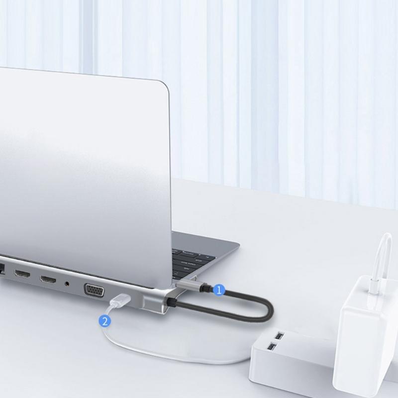 12-в-1 Док-станция-хаб Type-C Двойная для HDMI RJ45 Gigabit Lan PD Док-станции для ноутбуков для MacBook Pro Air и для