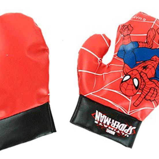 Boxing Toy Set Spiderman Printing Stress Relief PVC Decompression Punching Bag Gloves for Children