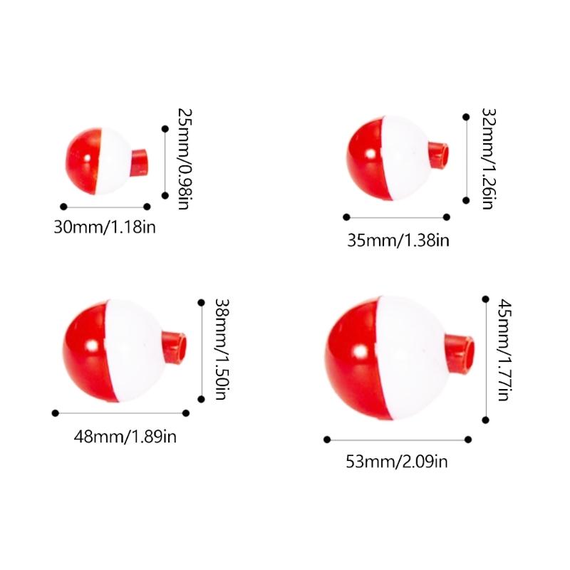 12Pcs Fishing Float Set Plastic Ball Shape Water Bubble Float Tackle Sea Fishing Outdoor Tackle Fishing Bobber, 4 Size