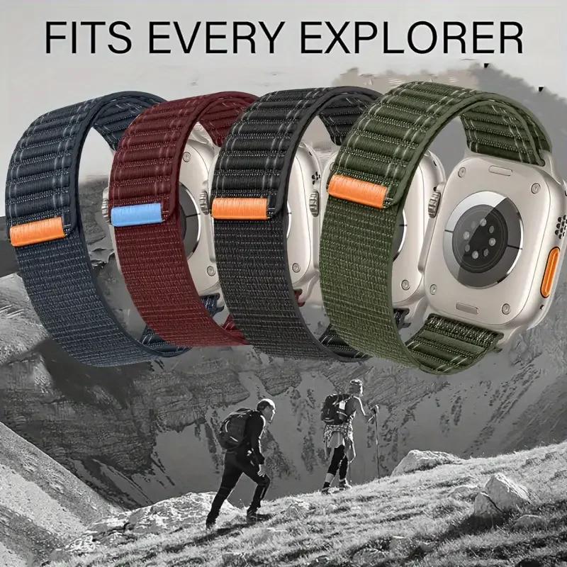 Новый нейлоновый ремешок-петля для Apple Watch Band Ultra 2 49 мм 46 мм 45 мм 44 мм 42 мм 41 мм 40 мм 38 мм спортивный браслет iWatch Series 10 9 8 se 7