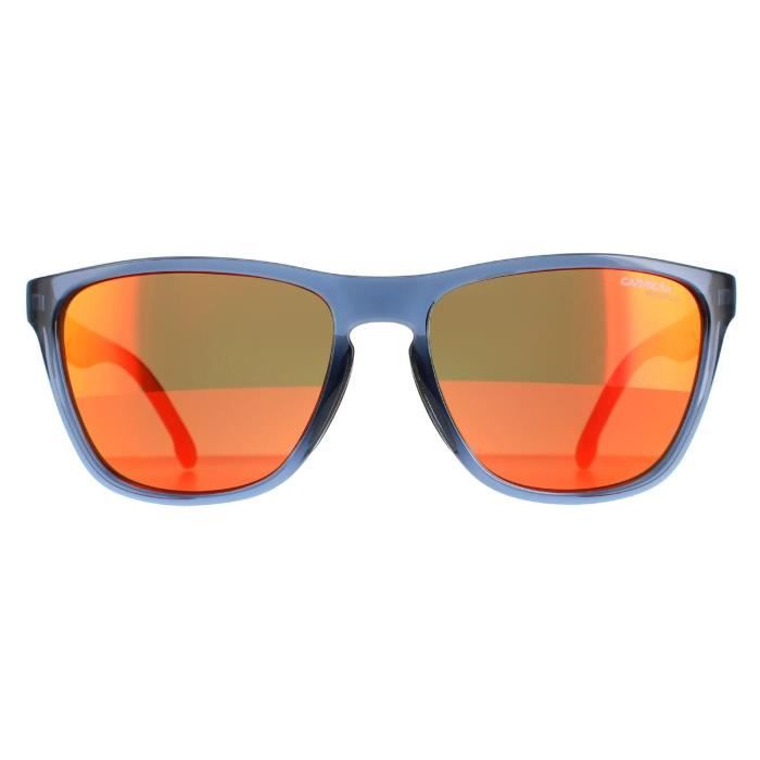 Sunglasses - CARRERA - 8058-S - Blue Frame - Orange Mirror Lenses - Protection 3
