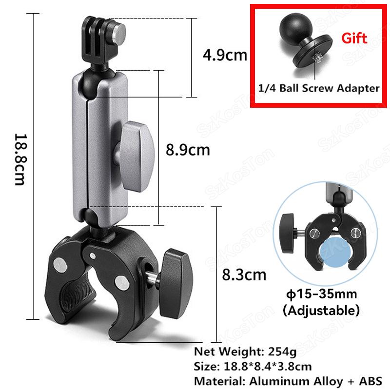Camera Motorcycle Handlebar Mount Selfie Stick Bicycle Monopod for Go Pro 13 12 11 10 9 8 Insta360 X4 DJI Osmo Action 5 Pro 4 3