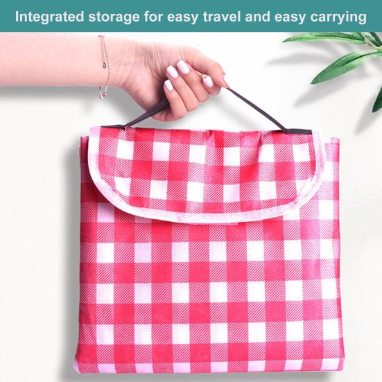 Portable Picnic Blanket Waterproof Moisture-proof Thickened Classic Plaid Rectangle Foldable Multipurpose Camping Mat Outdoor Supplies