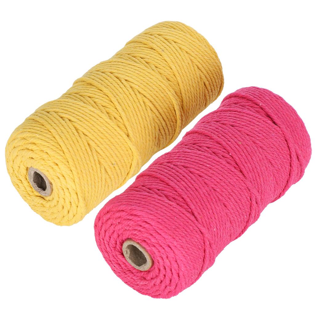 Натуральная хлопковая веревка Макраме Шнур Одножильная Пряжа для вязания Поделки DIY 3 мм 100 метров