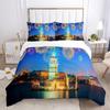 Красочный фейерверк пододеяльник 3D принт комплект постельного белья размер Queen город ночная сцена в фейерверках наволочки для детей взрослых декор