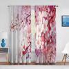 Cherry Blossom Flowers Pink Floral Tulle Curtains for Living Room Bedroom Decoration Modern Chiffon Sheer Voile Kitchen Curtain