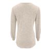 Women's Fashion Long Sleeve  T-Shirt Solid Color Button Decoration Top