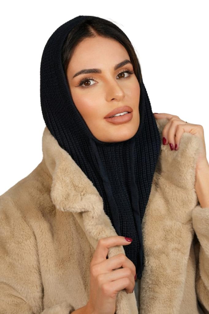 Nilda Fashionable Hood Balaclava Navy Blue