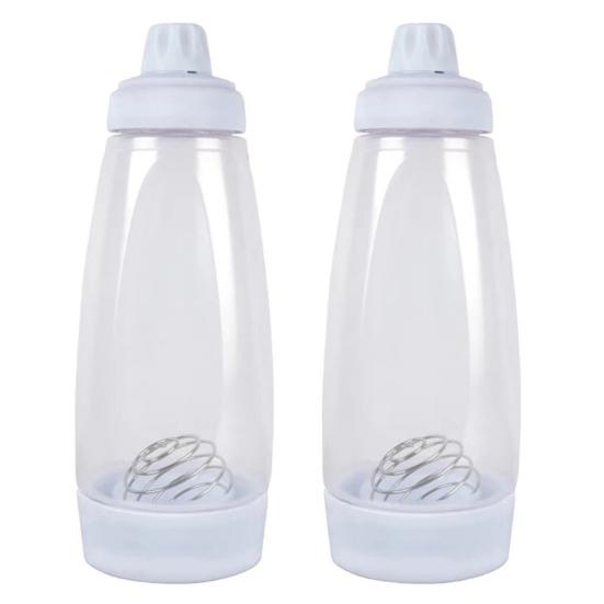 1/2Pcs Batter Mixing Bottle with Blender Ball Wire Whisk Easy Clean Pancake Batter