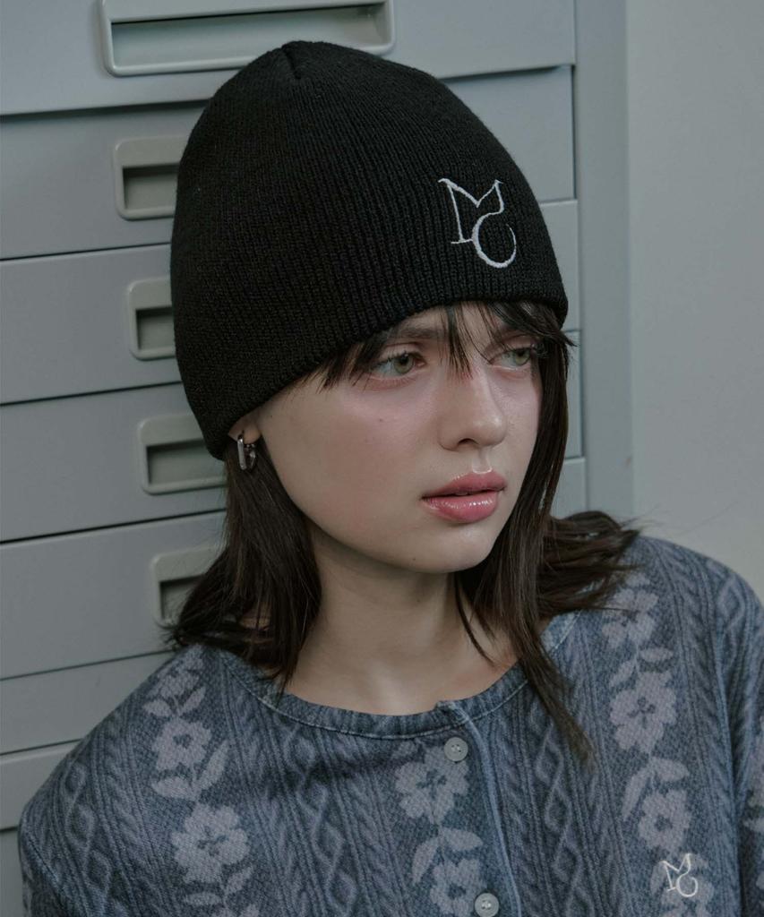 Mualeumoa Mo Логотип Вязаная Шапка-Бини-Черный