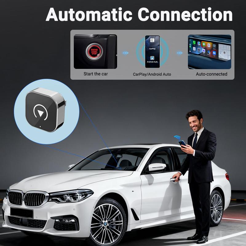 НОВЫЙ 2-в-1 Мини Беспроводной Адаптер CarPlay и Android Auto 5 ГГц WiFi, Разъем Type-C/USB Plug and Play Smart Box для Авто Аксессуаров Донгл