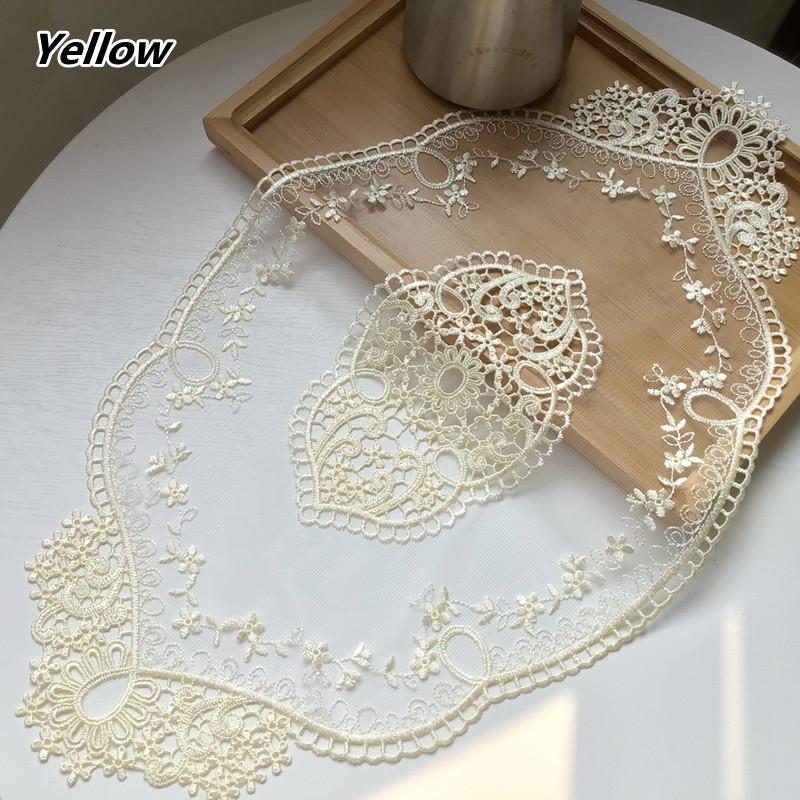 Европейский прозрачный кружевной овальный подстаканник чайный сервиз чехол для бокала вина ткань подставка под настенный шкафчик коврик для стола украшение для банкета вечеринки