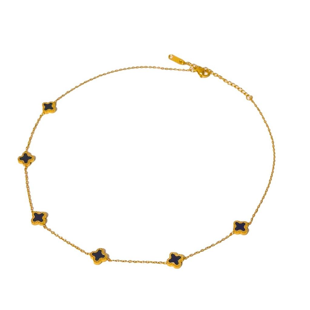 Simple Four-Leaf Clover Necklace Premium Sense Of Light Luxury Versatile Delicate Collarbone Chain Titanium Steel Does Not Lose Color Women's Necklace