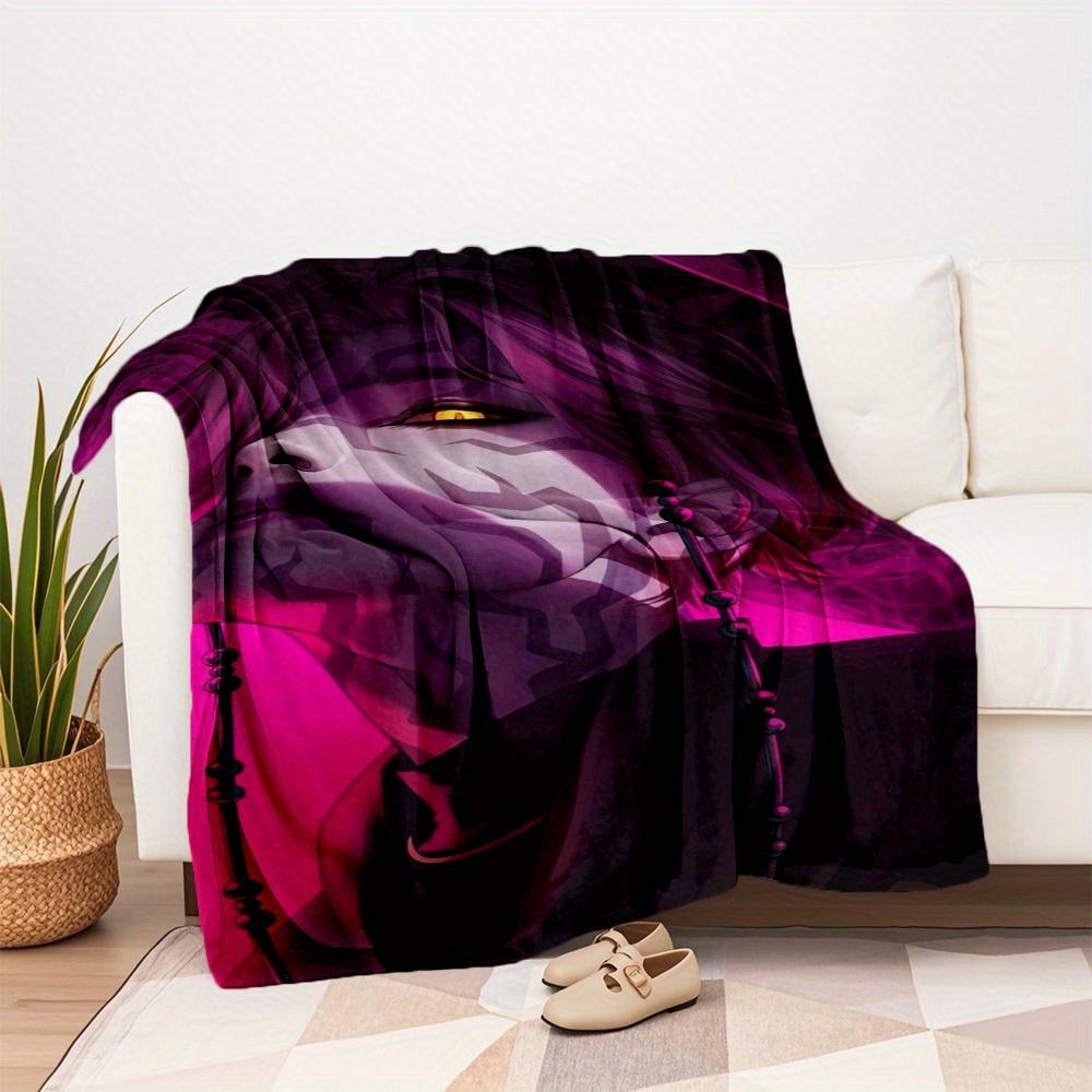 1Pc K-Pop Demon Hunters Print Flannel Blanket, High quality Digital Printing, Comfortable for All Seasons, Home DecorGifts821037