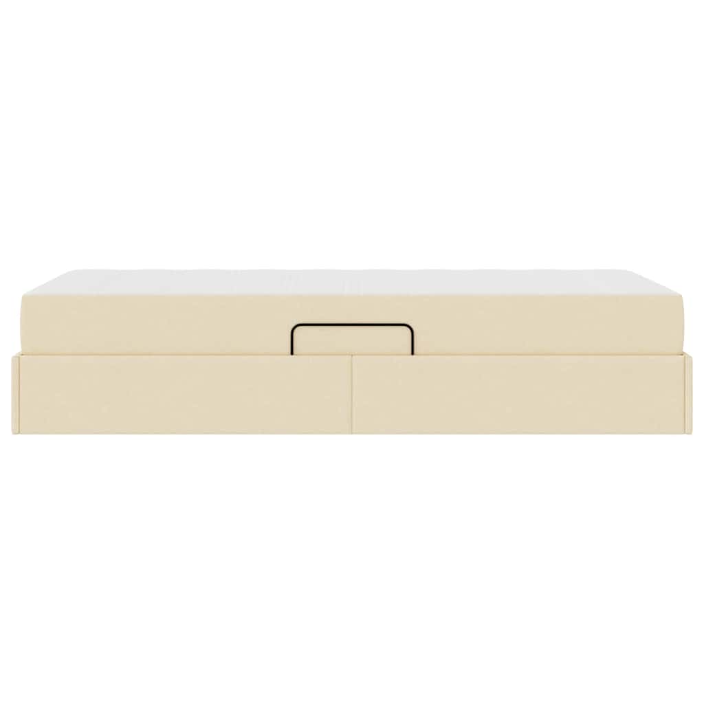 Storage Bed with Mattress Cream 90 x 200 cm Polyester