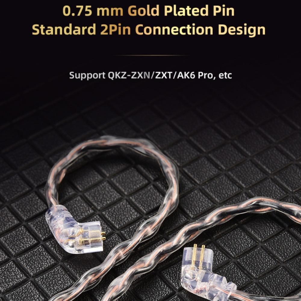 QKZ T1 Eight Silver -plated Upgrade Line 3.5 Plug 0.75 2PIN Headset Upgrade Line