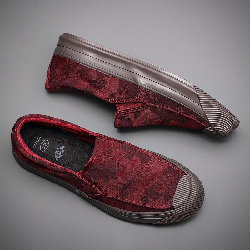 Новые камуфляжные повседневные туфли мужские парусиновые кроссовки без застежек обувь для мужчин туфли лоферы модные туфли на плоской подошве мужские кроссовки