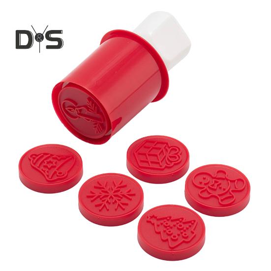 Christmas Cookie Stamps Set 6 Styles Cookie Cutters Molds Plunger Non-Stick Homemade Christmas Cookies Embossing Mold Chocolate Fondant Mooncake