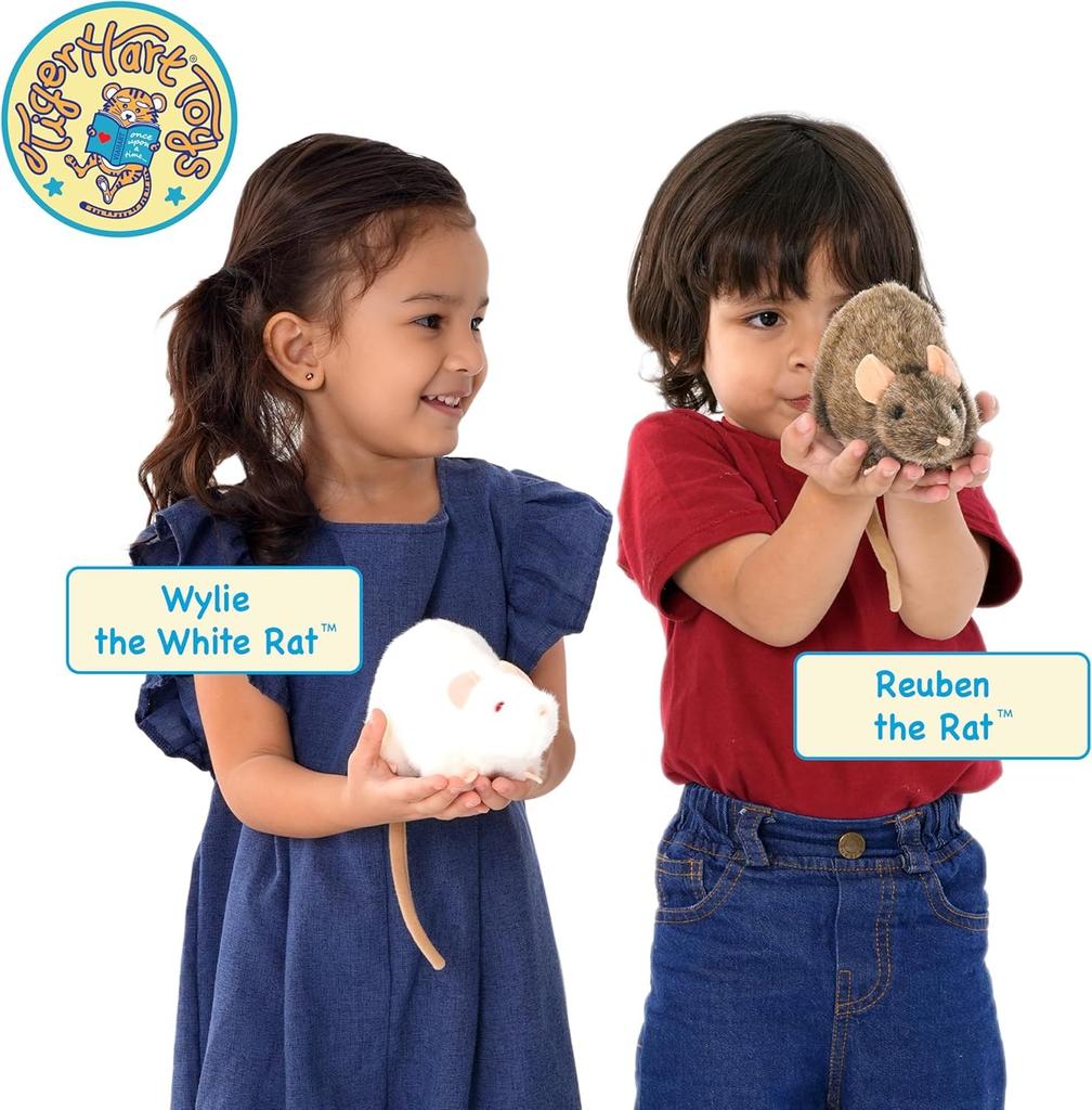 VIAHART White Rat Wiley Plush Toy, White, Small (Approx. 18cm), Fluffy Mouse Toy, Washable and Safe [Parallel Import]