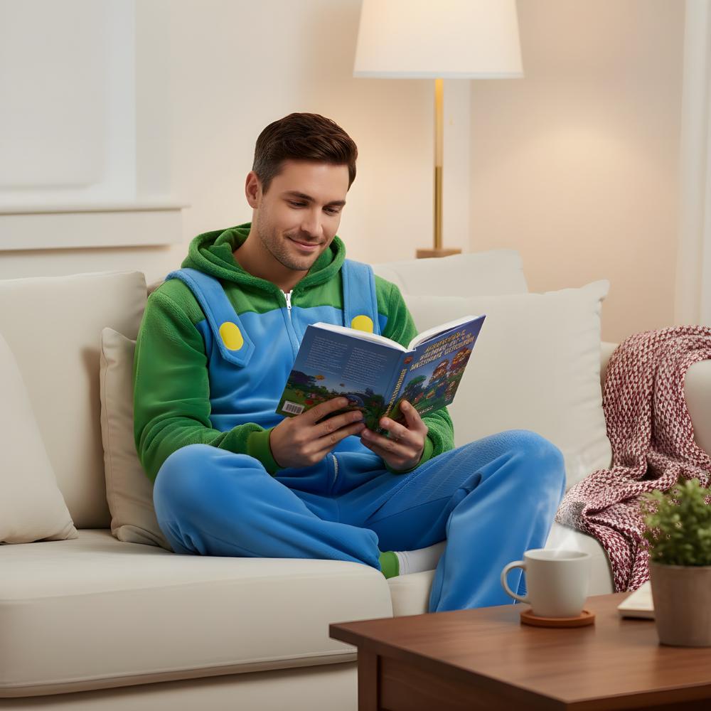 Piżama Onesie Kigurumi Kostium Przebranie Super Mario Luigi M: 155 - 165Cm