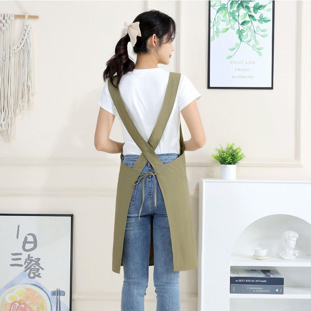 Водонепроницаемый кухонный фартук Маслостойкий Рабочая униформа шеф-повара Фартук с перекрестными лямками Женский/Мужской