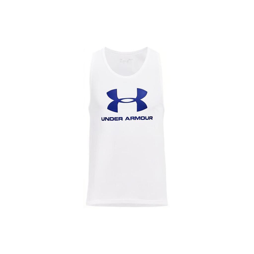 Under Armour Спортивный топ с принтом логотипа, свободный, для сухих тренировок, мужской, белый 1329589-102