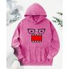 Glasses Surprised Big Mouth Printing Women Washed Hoodies Soft Cotton Clothing Loose Fashion Hoody Casual Pullovers