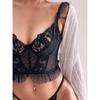 Сексуальный бюстгальтер с ультратонким кружевным ремешком и французской изысканной вышивкой, нижнее белье из стального кольца с наружным слоем для женщин