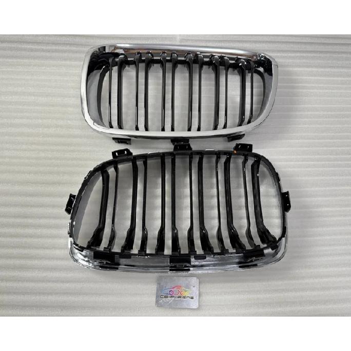 2012-2014 For BMW 1 Series F20 Grill Double Slats Gloss Black/Matt Black/Black+Chrome ABS Front Kidney Grille