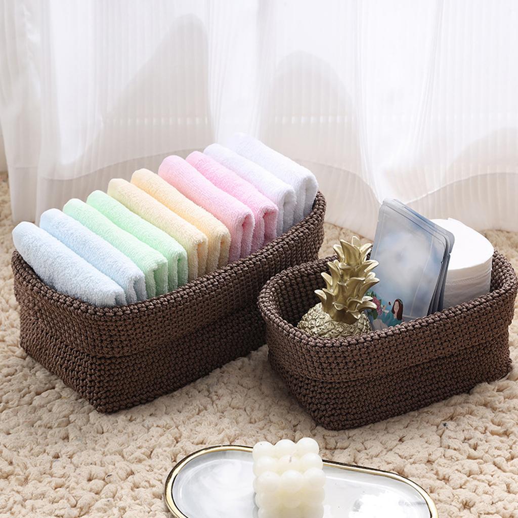 Woven Storage Basket Decorative Organizer Bins Box for Towel Book Cloth Shoes Snack Diaper Towel Gift Baskets Empty