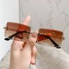 New Vintage Fashion Sunglasses Rimless Frameless Rectangle Shades Gradient UV4 Summer Traveling Sun Glasses for Women