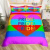 Красочный вихревой постельный комплект, Радужные полосы Пододеяльник Твин Кинг Сайз Тема гордости Покрывало Абстрактное искусство