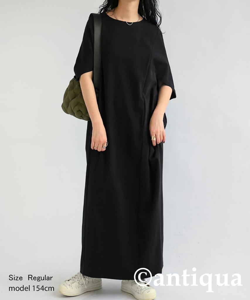 Antiqua Dolman Short Regular Size Women's Dress, Sleeve, (S-L), 05, Black, PN-00471