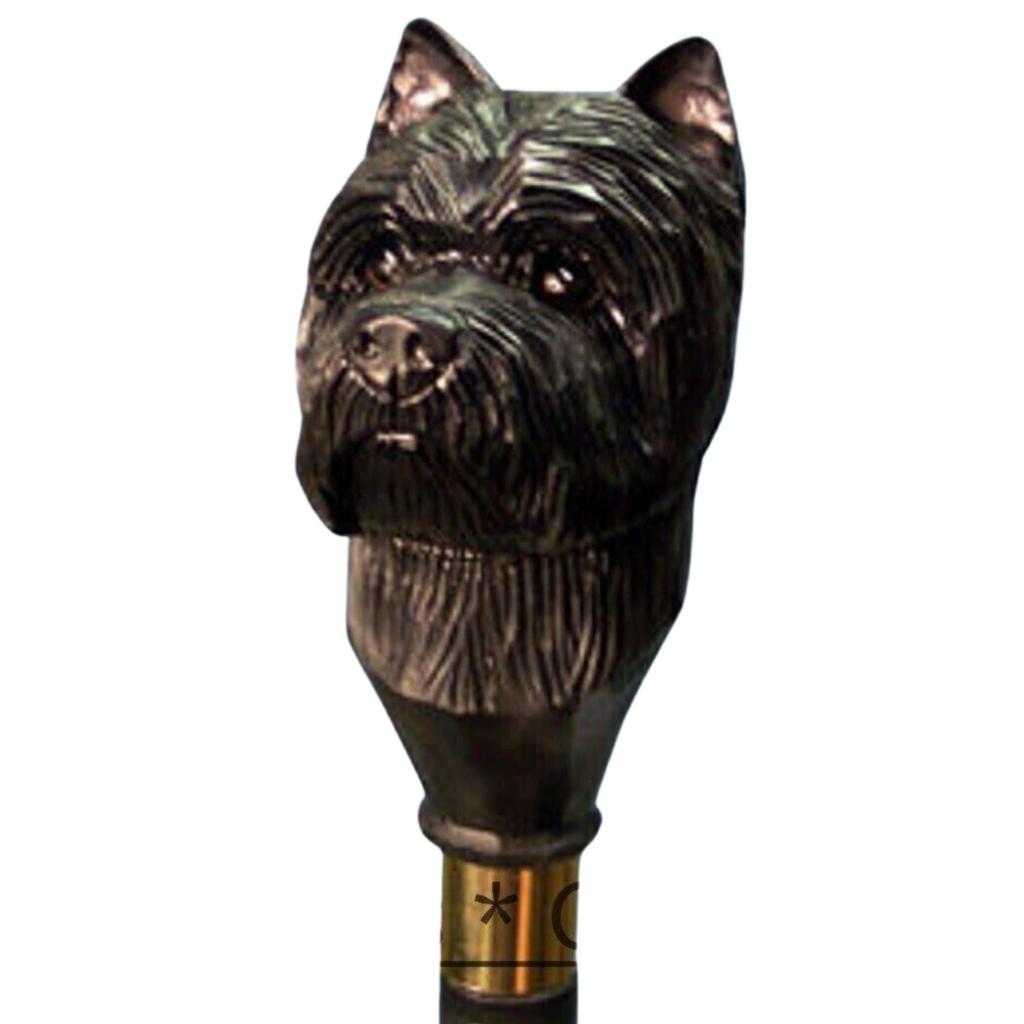 Резная деревянная трость в форме головы терьера, подарок в виде пирамидки из камней