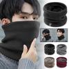 Men Solid Color Scarf For Autumn Winter Cycling Simple Windproof Scarf Thick Yarn Plush Pullove H4Z3