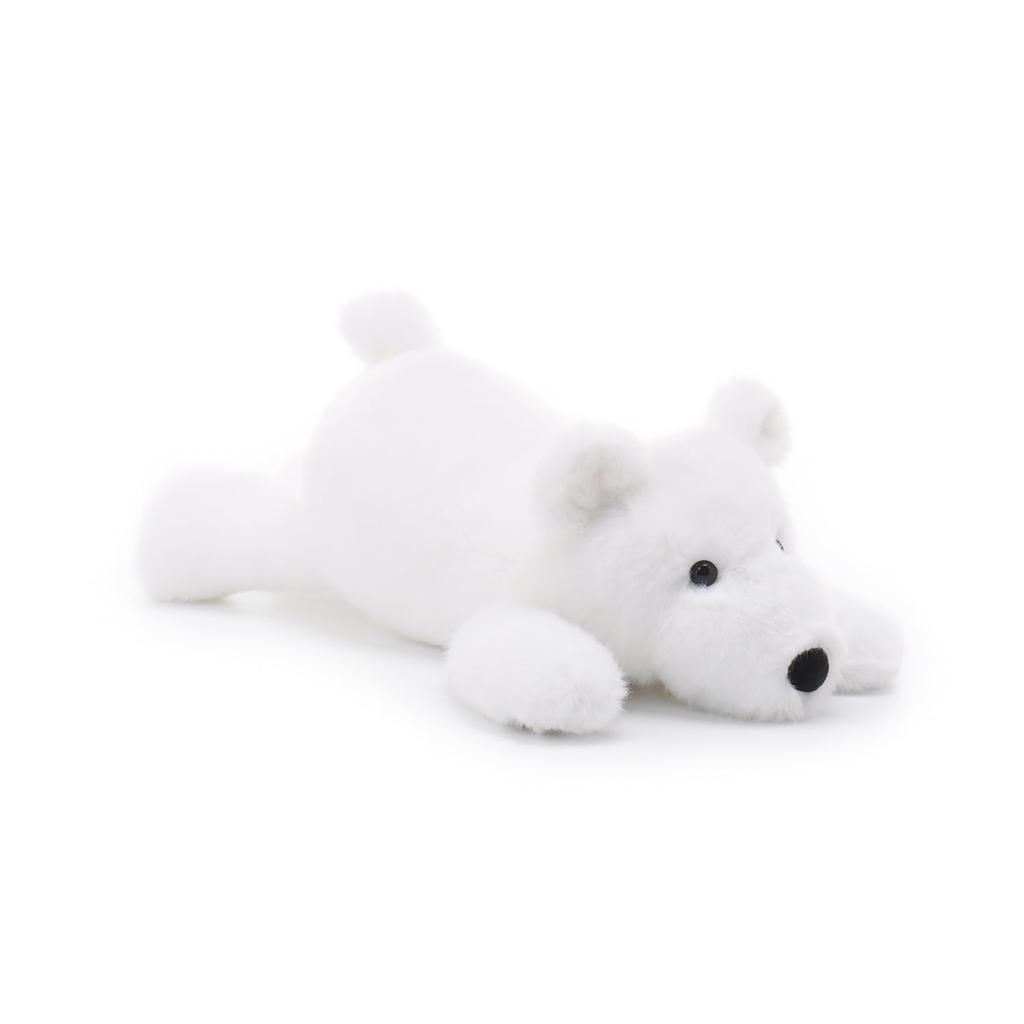 Apricot Lamb Sleeping Polar Bear Plush Toy for Kids, Soft and Cute, Fluffy Sleeping Polar Bear for Girls and Boys, 25cm