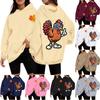 Women's Casual Fashion Thanksgiving Print Long Sleeve Hooded Sweatshirt Top