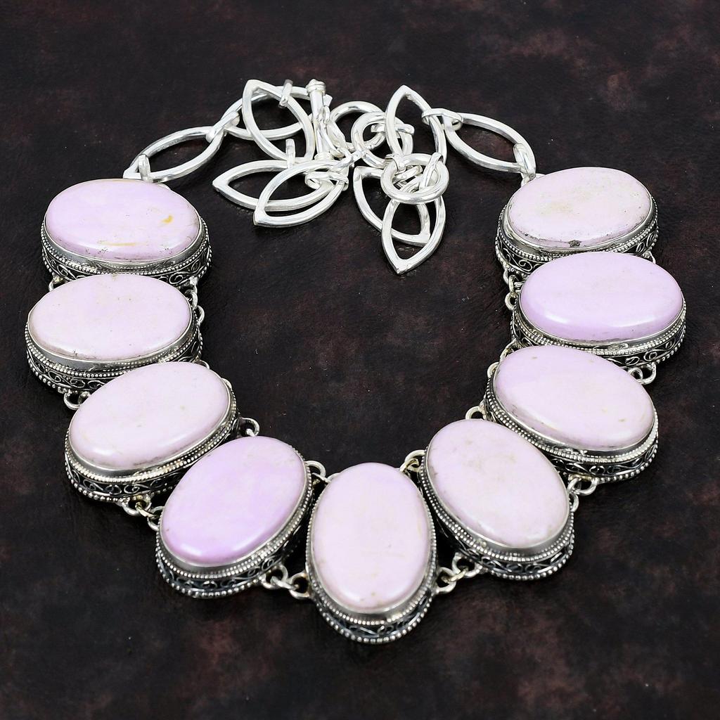 Ожерелье из драгоценного камня фосфосидерита, ожерелье из стерлингового серебра 925 пробы, регулируемое ожерелье-цепочка, ювелирные изделия из фосфосидерита, винтажное ожерелье ручной работы