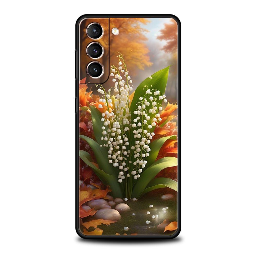 Прозрачный цветочный чехол для телефона Ландыш для Samsung Galaxy S26 S25 S24 S23 S22 S20 S21 FE Ultra S25 Edge Plus Мягкий чехол из ТПУ
