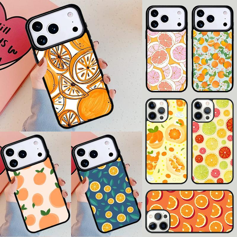 Orange Pattern Phone Case For iPhone 17 Air 14 15 13 12 Max Cover For Apple 16e 11 Pro Max Plus Coque