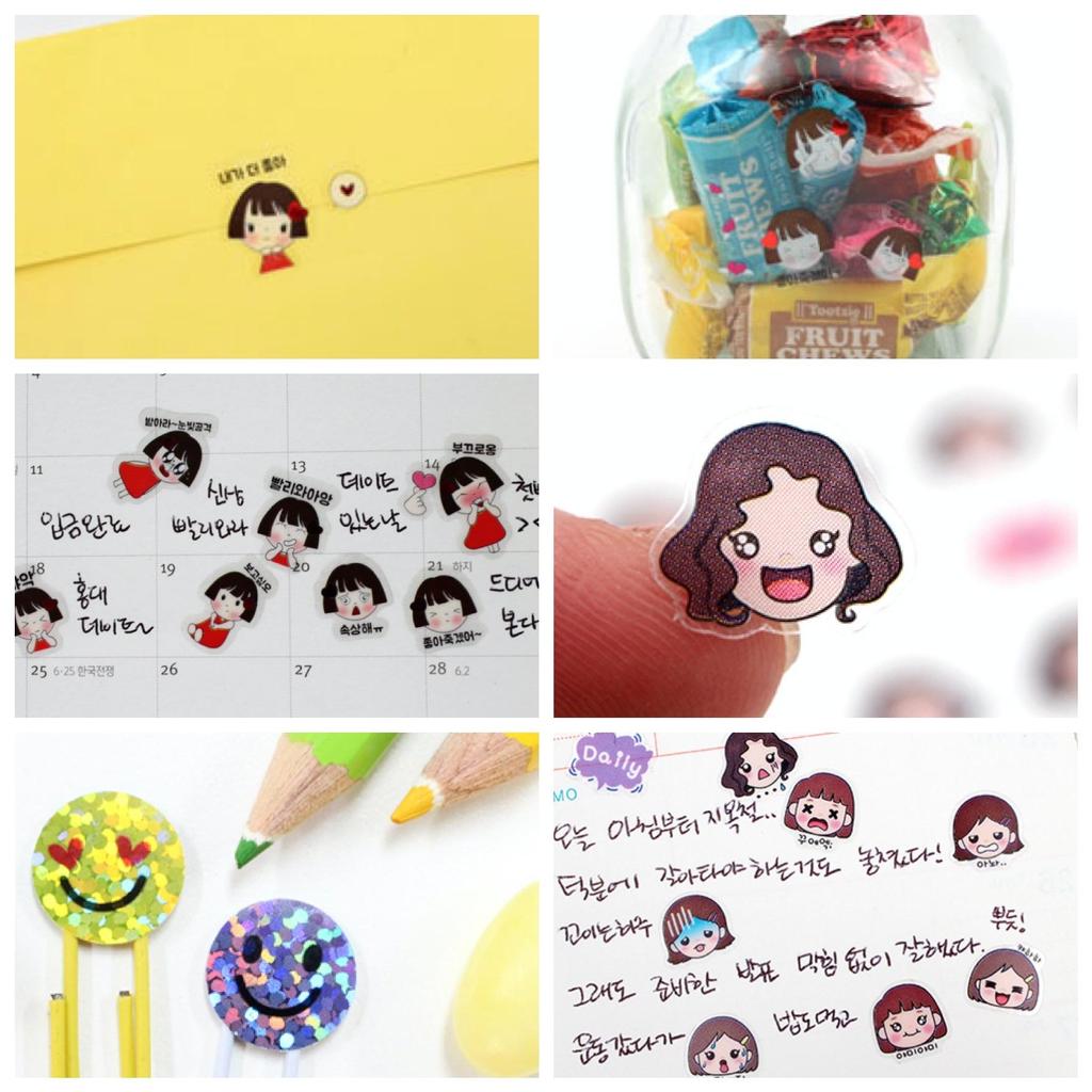 Petit Fancy Наклейки с выражением лица (по 10 шт. каждая) — 13 вариантов [корейский/украшения/скрапбукинг своими руками]