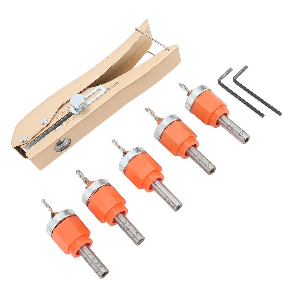 6pcs Adjustable Depth Countersink Drill Bit Set HSS Construction Adjustable Drill Bit Woodworking