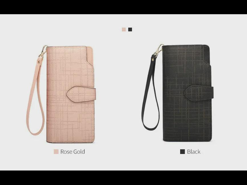 Женский роскошный двухслойный длинный клатч-кошелек из коровьей кожи 2024 года