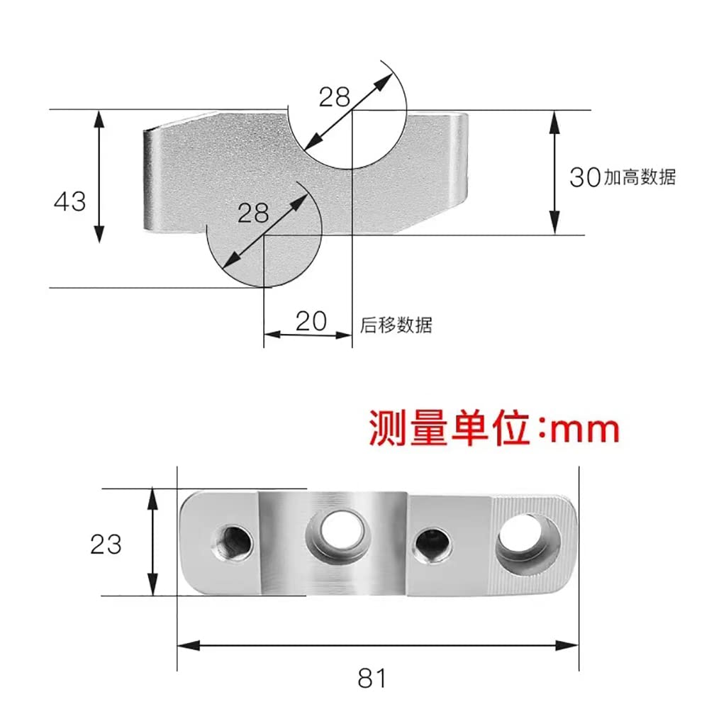 LEDISHUN CB650R 2019-2023 Bike Set Back Spacer Handle Upper Holder 1.1 inch (28 mm)