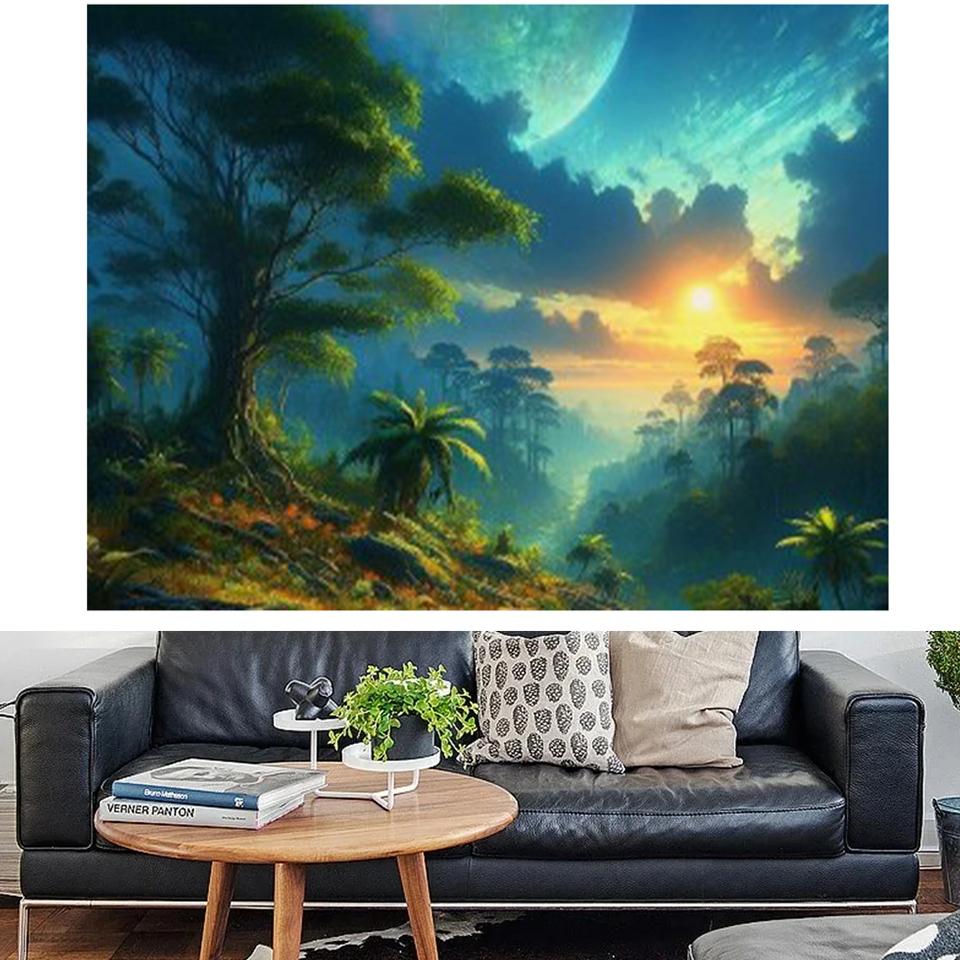 Landscape Diamond 5DDIY Painting Landscape Diamond Embroidery Forest Bridge Landscape Cross Embroidery Picture Home Decoration