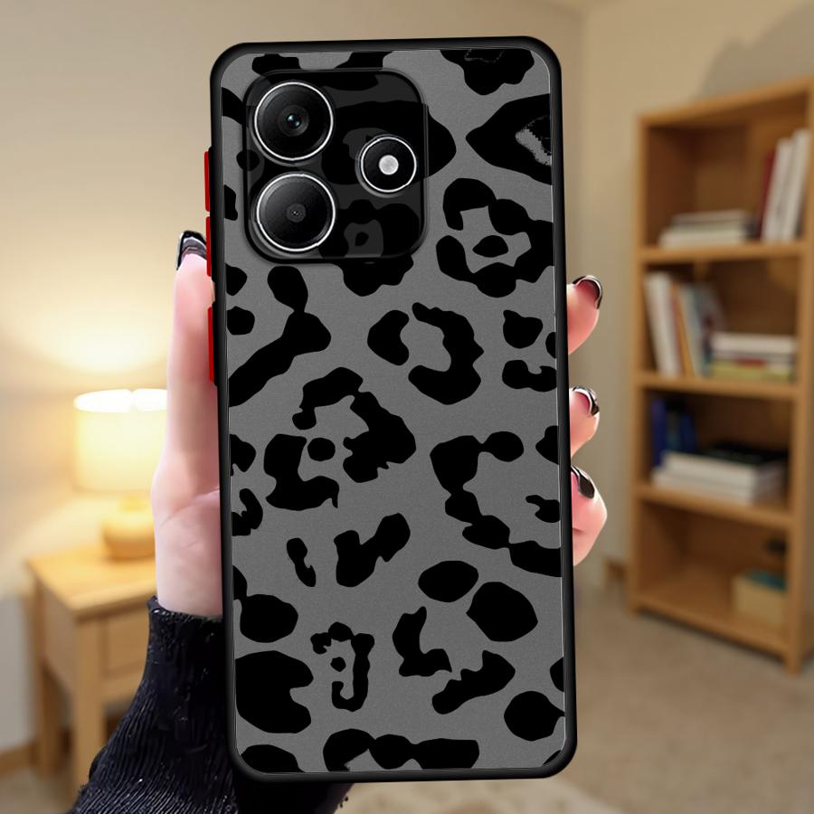Чехол для Xiaomi Redmi Note 14 9S A4 12 13 Pro Plus 14C 13C 10 11 Задняя крышка телефона Леопардовый принт