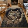 Owl in a Tree Hollow Patterned carpet, non slip mat suitable for living room and bedroom sofas