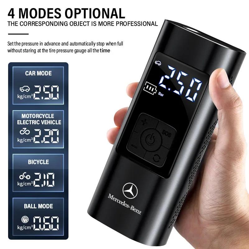 AABIH1 Portable Car Inflation Pump Charging Air Pump Tire Inflator Stickers For Mercedes Benz C200 C230 C240 C250 C280 C300 C320 C350